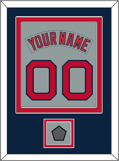 Boston Nameplate & Number (Back) Combined With World Series Jersey Patch - Road Gray (1992-2008) - Signature Tier 4