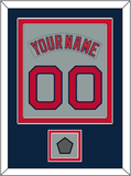 Boston Nameplate & Number (Back) Combined With World Series Champions Patch - Road Gray (1992-2008) - Double Mat 4