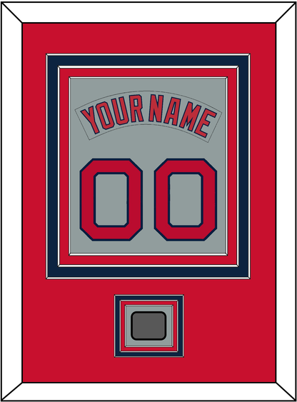 Boston Nameplate & Number (Back) Combined With World Series Jersey Patch - Road Gray (1992-2008) - Premier Tier 2