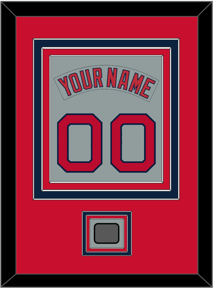 Boston Nameplate & Number (Back) Combined With World Series Champions Patch - Road Gray (1992-2008) - Premier Tier 2