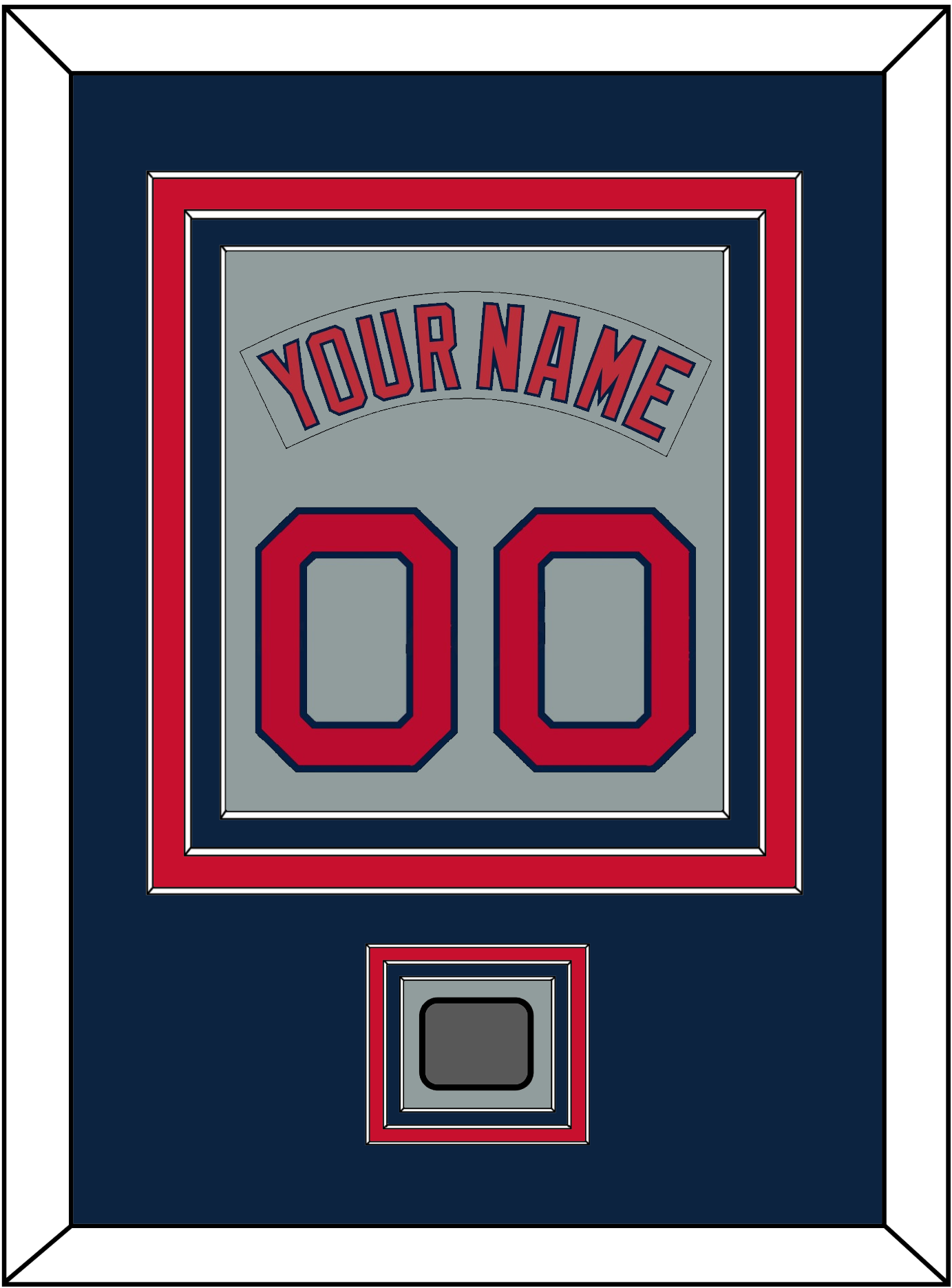 Boston Nameplate & Number (Back) Combined With World Series Jersey Patch - Road Gray (1992-2008) - Premier Tier 3