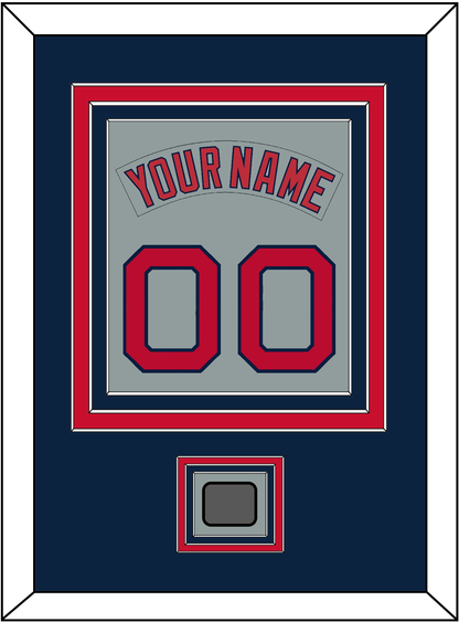 Boston Nameplate & Number (Back) Combined With World Series Jersey Patch - Road Gray (1992-2008) - Premier Tier 3