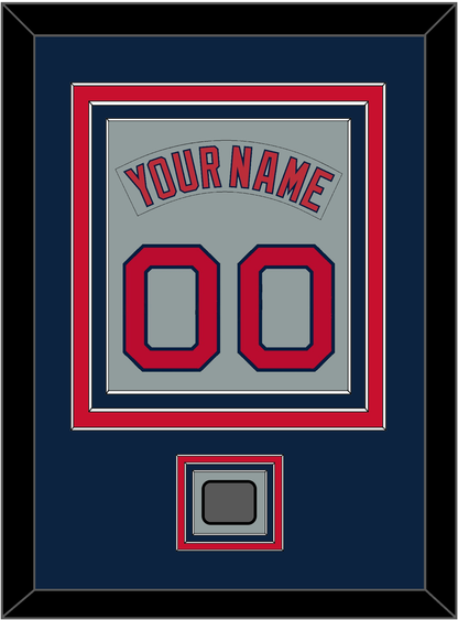 Boston Nameplate & Number (Back) Combined With World Series Jersey Patch - Road Gray (1992-2008) - Premier Tier 3