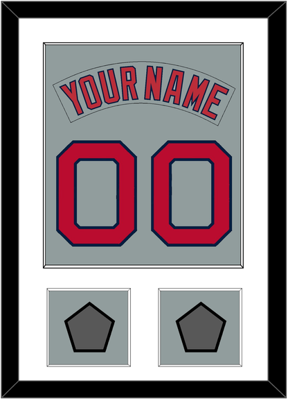 Boston Nameplate & Number (Back) Combined With 2 World Series Champions Patches - Road Gray (1992-2008) - Essential Tier 1