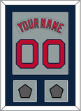 Boston Nameplate & Number (Back) Combined With 2 World Series Champions Patches - Road Gray (1992-2008) - Single Mat 3