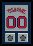 Boston Nameplate & Number (Back) Combined With 2 World Series Champions Patches - Road Gray (1992-2008) - Single Mat 3