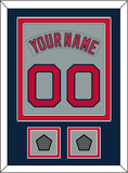 Boston Nameplate & Number (Back) Combined With 2 World Series Champions Patches - Road Gray (1992-2008) - Double Mat 4