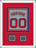 Boston Nameplate & Number (Back) Combined With 2 World Series Jersey Patches - Road Gray (1992-2008) - Triple Mat 2