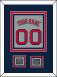 Boston Nameplate & Number (Back) Combined With 2 World Series Jersey Patches - Road Gray (1992-2008) - Triple Mat 3