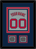 Boston Nameplate & Number (Back) Combined With 2 World Series Champions Patches - Road Gray (1992-2008) - Triple Mat 3
