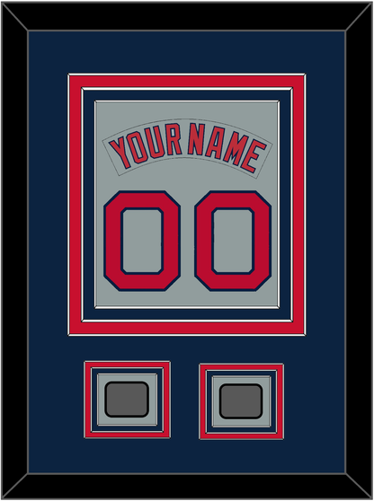 Boston Nameplate & Number (Back) Combined With 2 World Series Jersey Patches - Road Gray (1992-2008) - Premier Tier 3