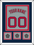 Boston Nameplate & Number (Back) Combined With 3 World Series Jersey Patches - Road Gray (1992-2008) - Double Mat 4