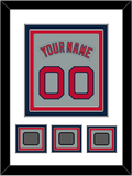 Boston Nameplate & Number (Back) Combined With 3 World Series Jersey Patches - Road Gray (1992-2008) - Triple Mat 1