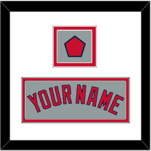 Boston Name & Logo Patch - Road Gray - Double Mat 1