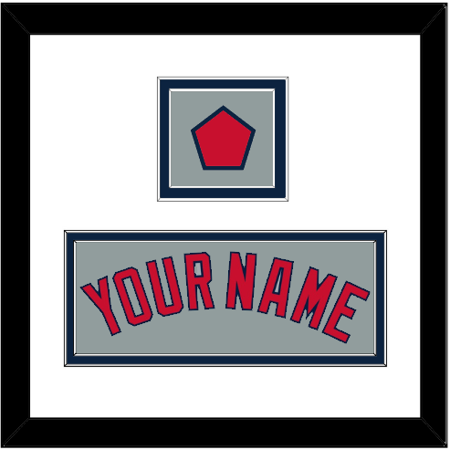 Boston Name & Logo Patch - Road Gray - Double Mat 2