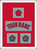 Boston Name, Logo Patch & Two World Series Champions Patches - Road Gray - Single Mat 2