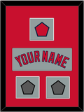 Boston Name, Logo Patch & Two World Series Champions Patches - Road Gray - Single Mat 2