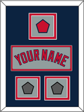 Boston Name, Logo Patch & Two World Series Jersey Patches - Road Gray - Double Mat 4