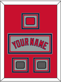 Boston Name, Logo Patch & Two World Series Champions Patches - Road Gray - Triple Mat 2