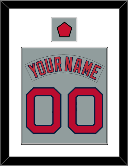 Boston Nameplate & Number (Back) Combined With Logo Patch - Road Gray (1992-2008) - Essential Tier 1