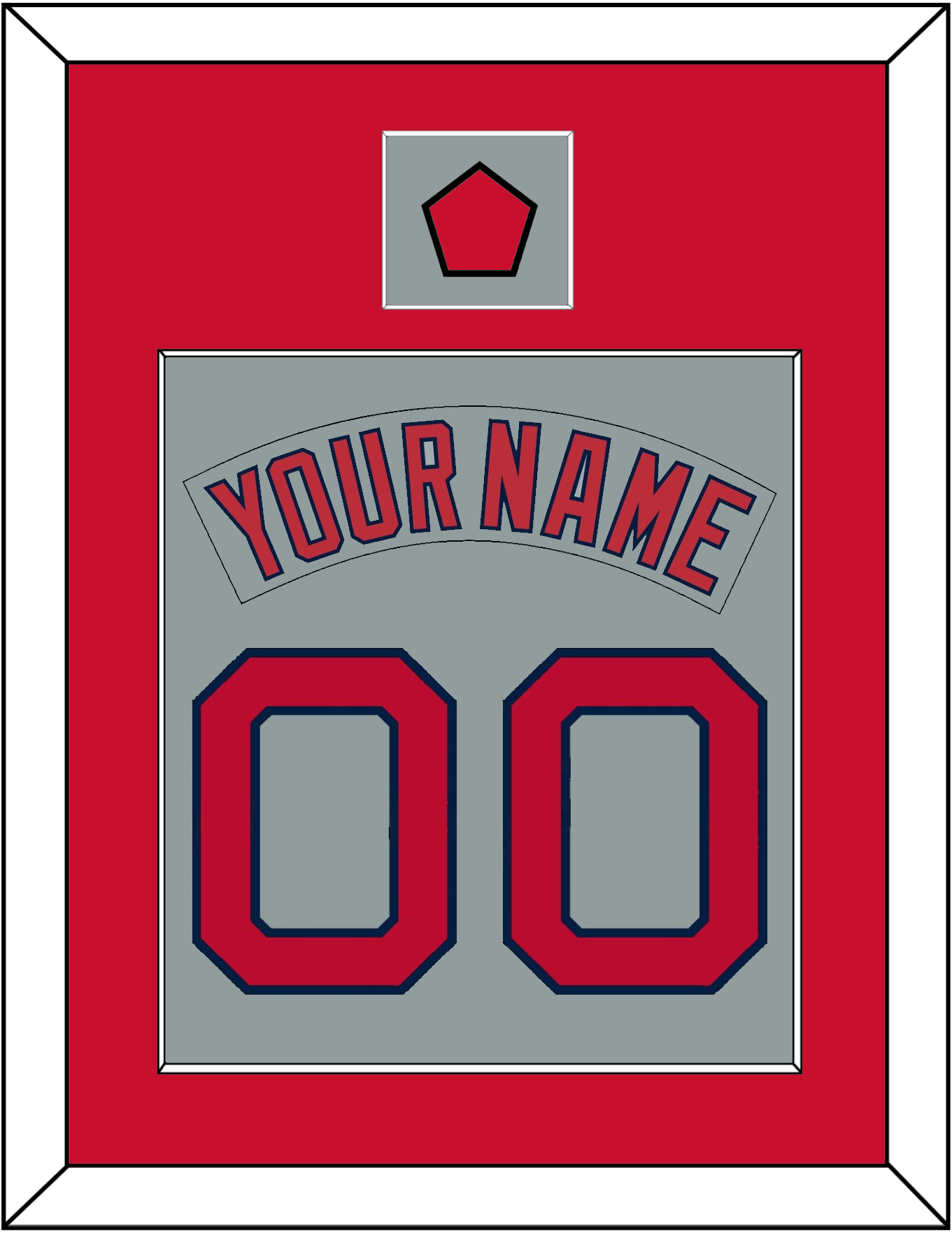 Boston Nameplate & Number (Back) Combined With Logo Patch - Road Gray (1992-2008) - Essential Tier 2