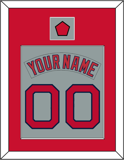 Boston Nameplate & Number (Back) Combined With Logo Patch - Road Gray (1992-2008) - Essential Tier 2