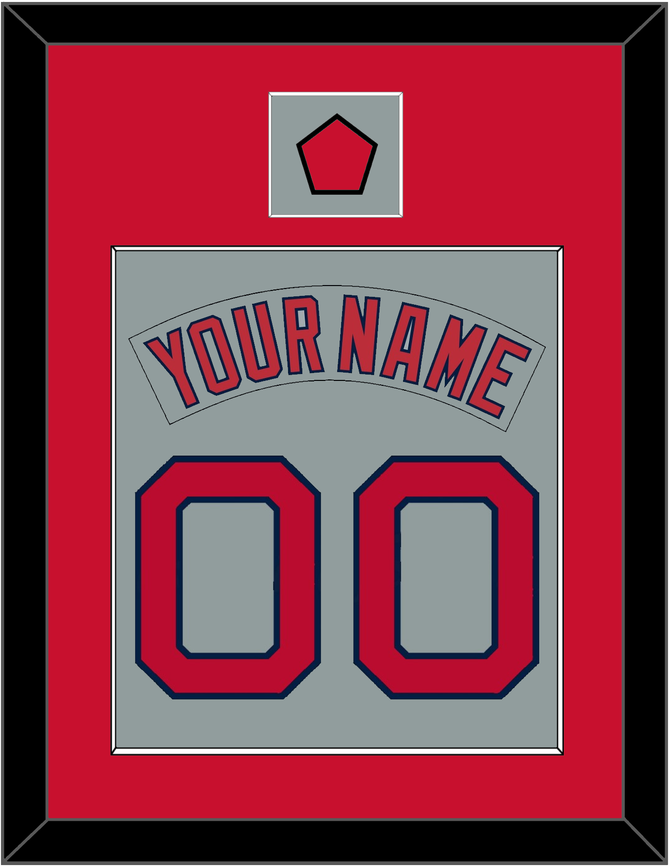 Boston Nameplate & Number (Back) Combined With Logo Patch - Road Gray (1992-2008) - Essential Tier 2