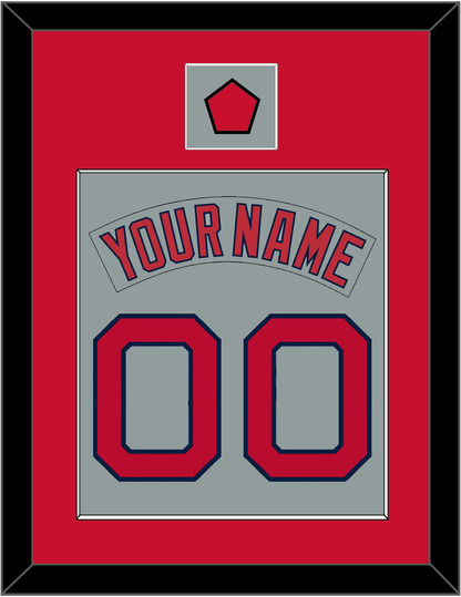 Boston Nameplate & Number (Back) Combined With Logo Patch - Road Gray (1992-2008) - Essential Tier 2