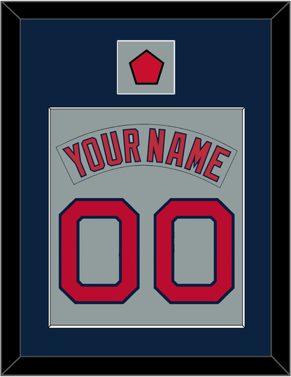 Boston Nameplate & Number (Back) Combined With Logo Patch - Road Gray (1992-2008) - Essential Tier 3