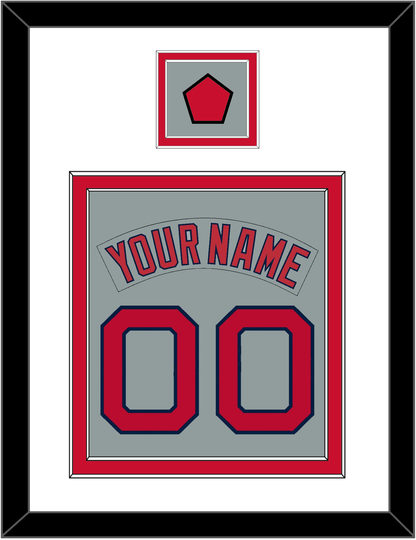 Boston Nameplate & Number (Back) Combined With Logo Patch - Road Gray (1992-2008) - Signature Tier 1