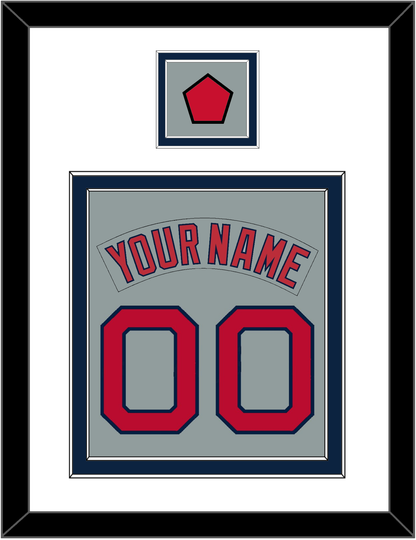 Boston Nameplate & Number (Back) Combined With Logo Patch - Road Gray (1992-2008) - Signature Tier 2