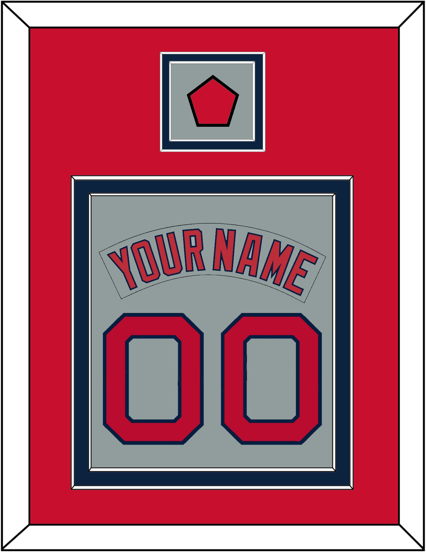 Boston Nameplate & Number (Back) Combined With Logo Patch - Road Gray (1992-2008) - Signature Tier 3