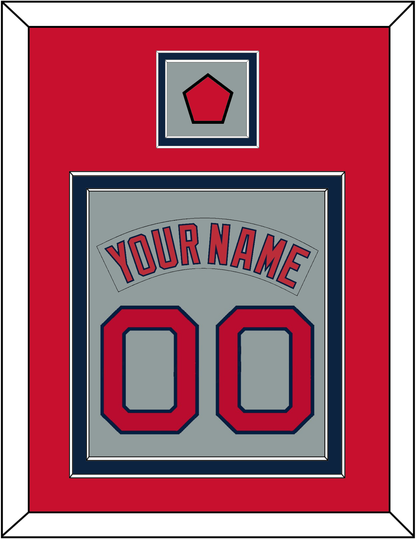 Boston Nameplate & Number (Back) Combined With Logo Patch - Road Gray (1992-2008) - Signature Tier 3