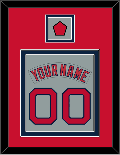 Boston Nameplate & Number (Back) Combined With Logo Patch - Road Gray (1992-2008) - Signature Tier 3