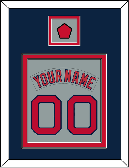 Boston Nameplate & Number (Back) Combined With Logo Patch - Road Gray (1992-2008) - Signature Tier 4