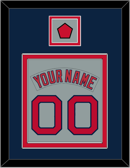 Boston Nameplate & Number (Back) Combined With Logo Patch - Road Gray (1992-2008) - Signature Tier 4