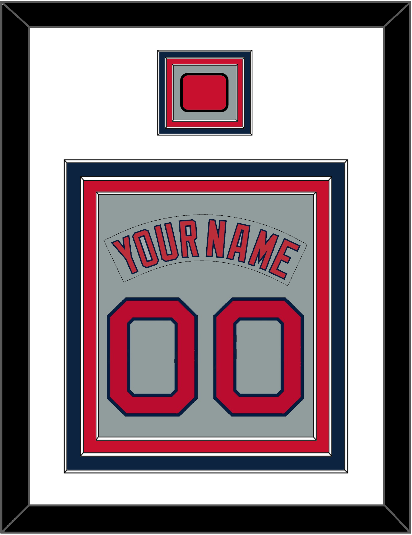 Boston Nameplate & Number (Back) Combined With Logo Patch - Road Gray (1992-2008) - Premier Tier 1