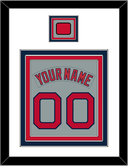 Boston Nameplate & Number (Back) Combined With Logo Patch - Road Gray (1992-2008) - Premier Tier 1