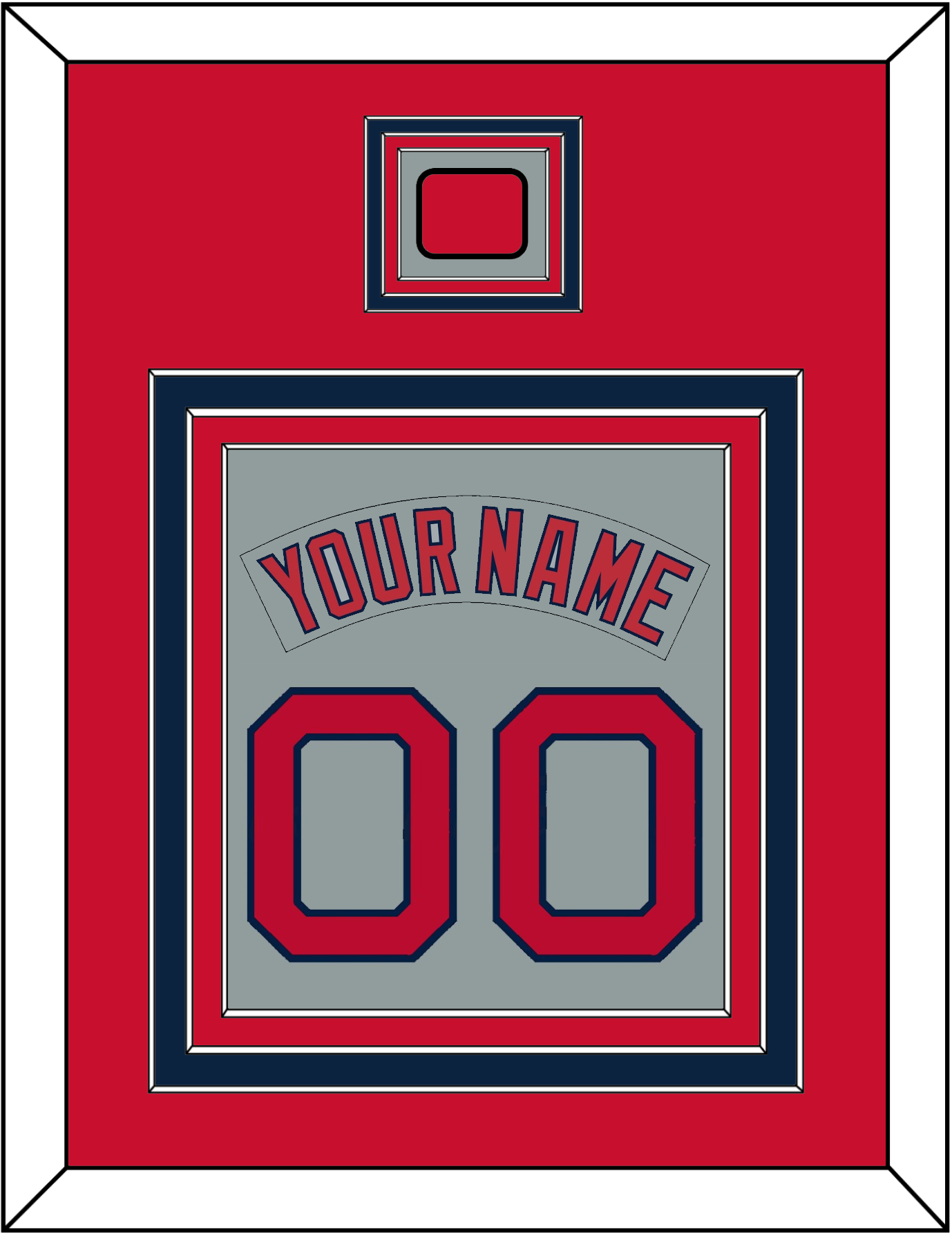 Boston Nameplate & Number (Back) Combined With Logo Patch - Road Gray (1992-2008) - Premier Tier 2