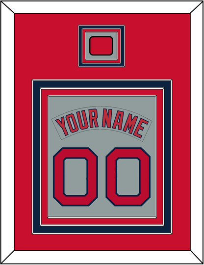 Boston Nameplate & Number (Back) Combined With Logo Patch - Road Gray (1992-2008) - Premier Tier 2