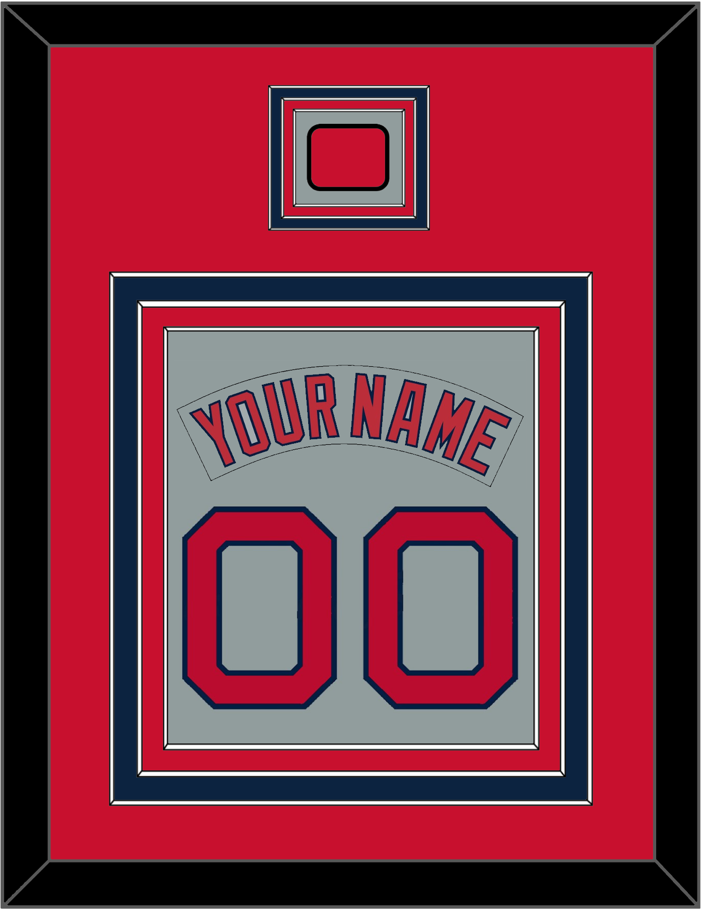 Boston Nameplate & Number (Back) Combined With Logo Patch - Road Gray (1992-2008) - Premier Tier 2