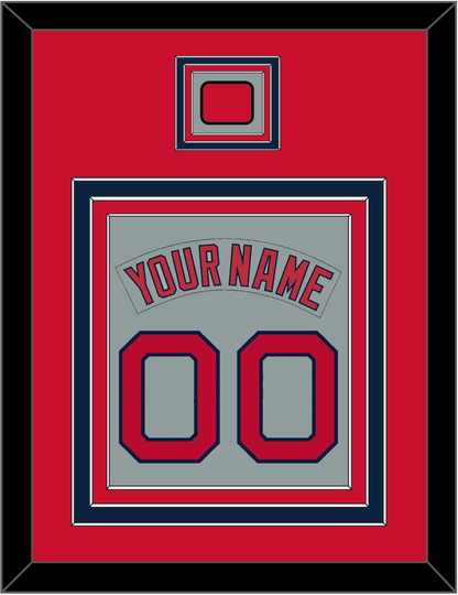 Boston Nameplate & Number (Back) Combined With Logo Patch - Road Gray (1992-2008) - Premier Tier 2