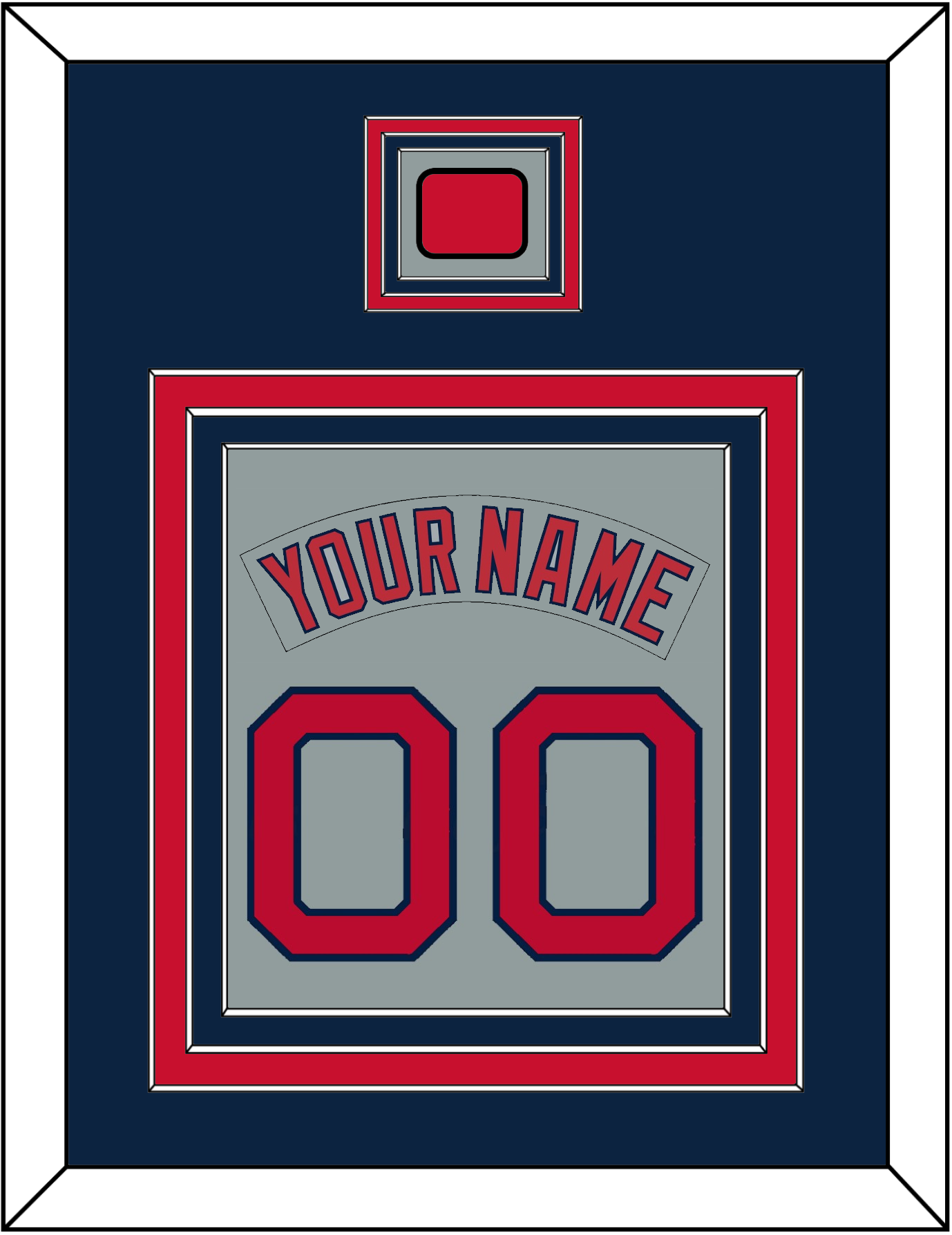 Boston Nameplate & Number (Back) Combined With Logo Patch - Road Gray (1992-2008) - Premier Tier 3