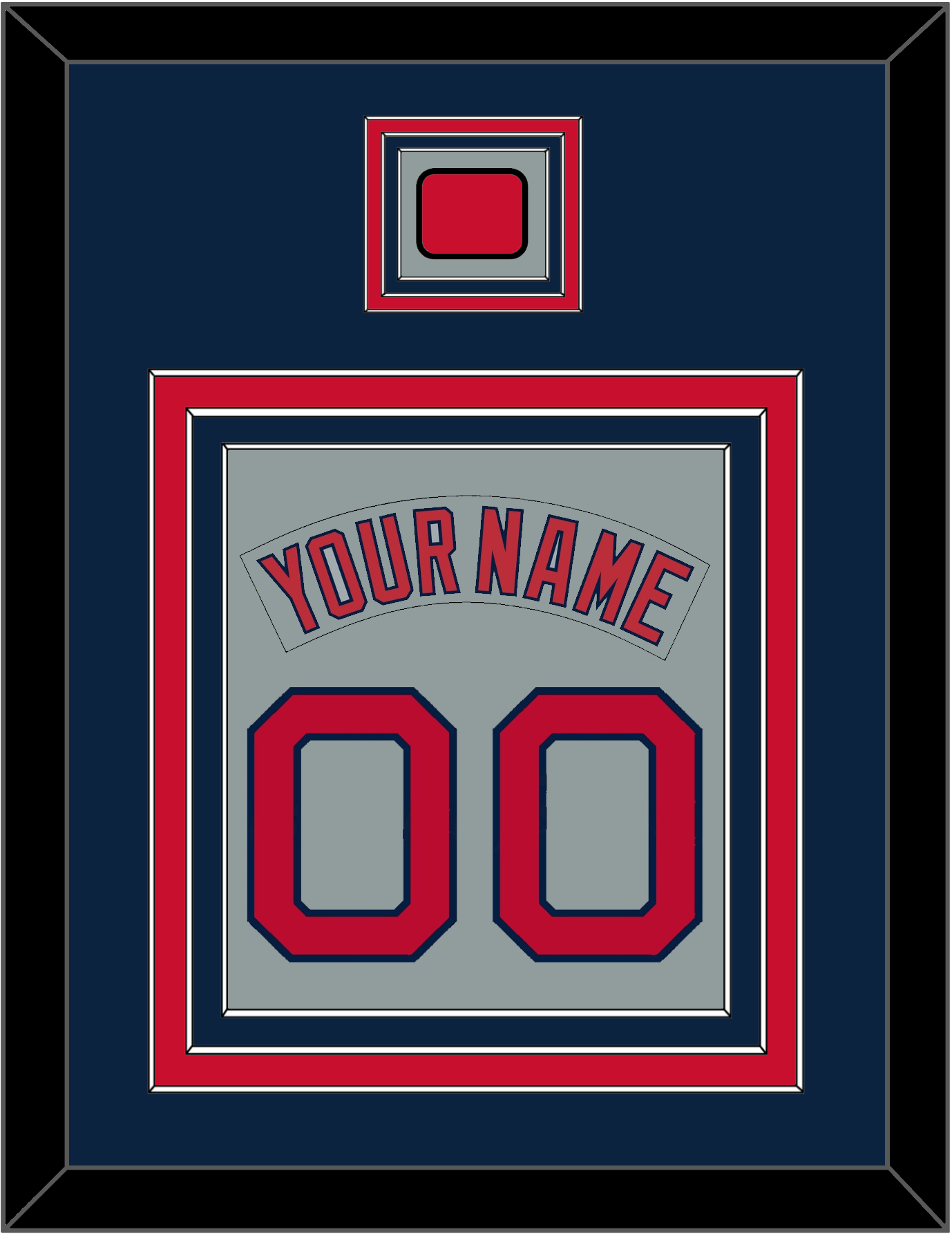 Boston Nameplate & Number (Back) Combined With Logo Patch - Road Gray (1992-2008) - Premier Tier 3