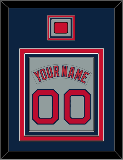 Boston Nameplate & Number (Back) Combined With Logo Patch - Road Gray (1992-2008) - Premier Tier 3