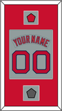 Boston Nameplate & Number (Back) Combined With Logo Patch & World Series Jersey Patch - Road Gray (1992-2008) - Single Mat 2