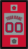 Boston Nameplate & Number (Back) Combined With Logo Patch & World Series Jersey Patch - Road Gray (1992-2008) - Single Mat 2