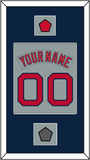 Boston Nameplate & Number (Back) Combined With Logo Patch & World Series Champions Patch - Road Gray (1992-2008) - Single Mat 3