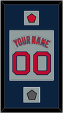 Boston Nameplate & Number (Back) Combined With Logo Patch & World Series Jersey Patch - Road Gray (1992-2008) - Single Mat 3