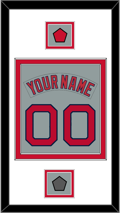 Boston Nameplate & Number (Back) Combined With Logo Patch & World Series Champions Patch - Road Gray (1992-2008) - Signature Tier 1